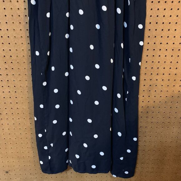 Old Navy Polkadot Maxi Dress Short‎ Sleeves XXL Black & White Retro Twee FLAW - Picture 9 of 9